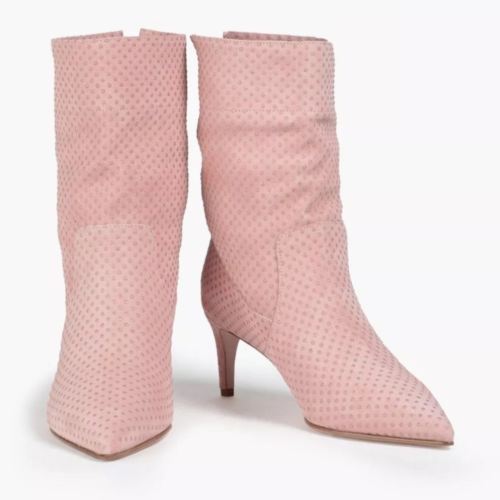 RED Valentino Pink Mid-Calf Heel Pointed Toe Boots